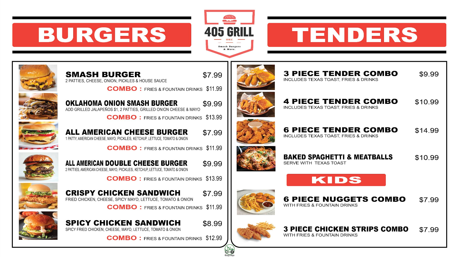 405 Grill Full Menu Page 1